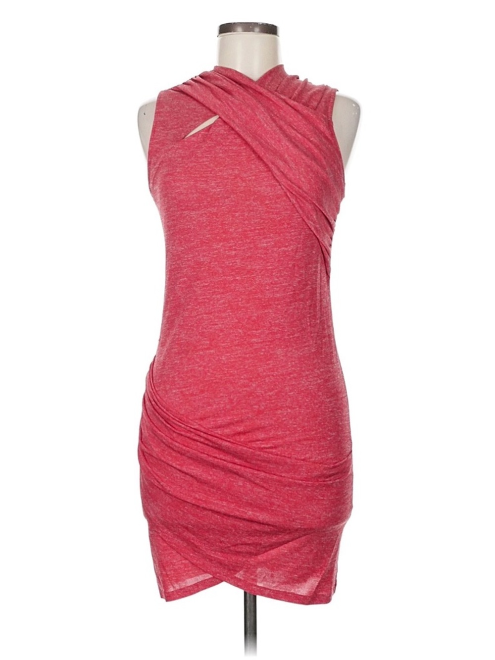 Zara Red Sleeveless Twist Ruched Mini Dress
